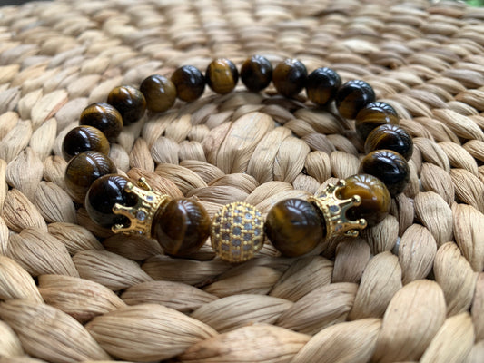 Tiger's Eye and CZ Bracelet