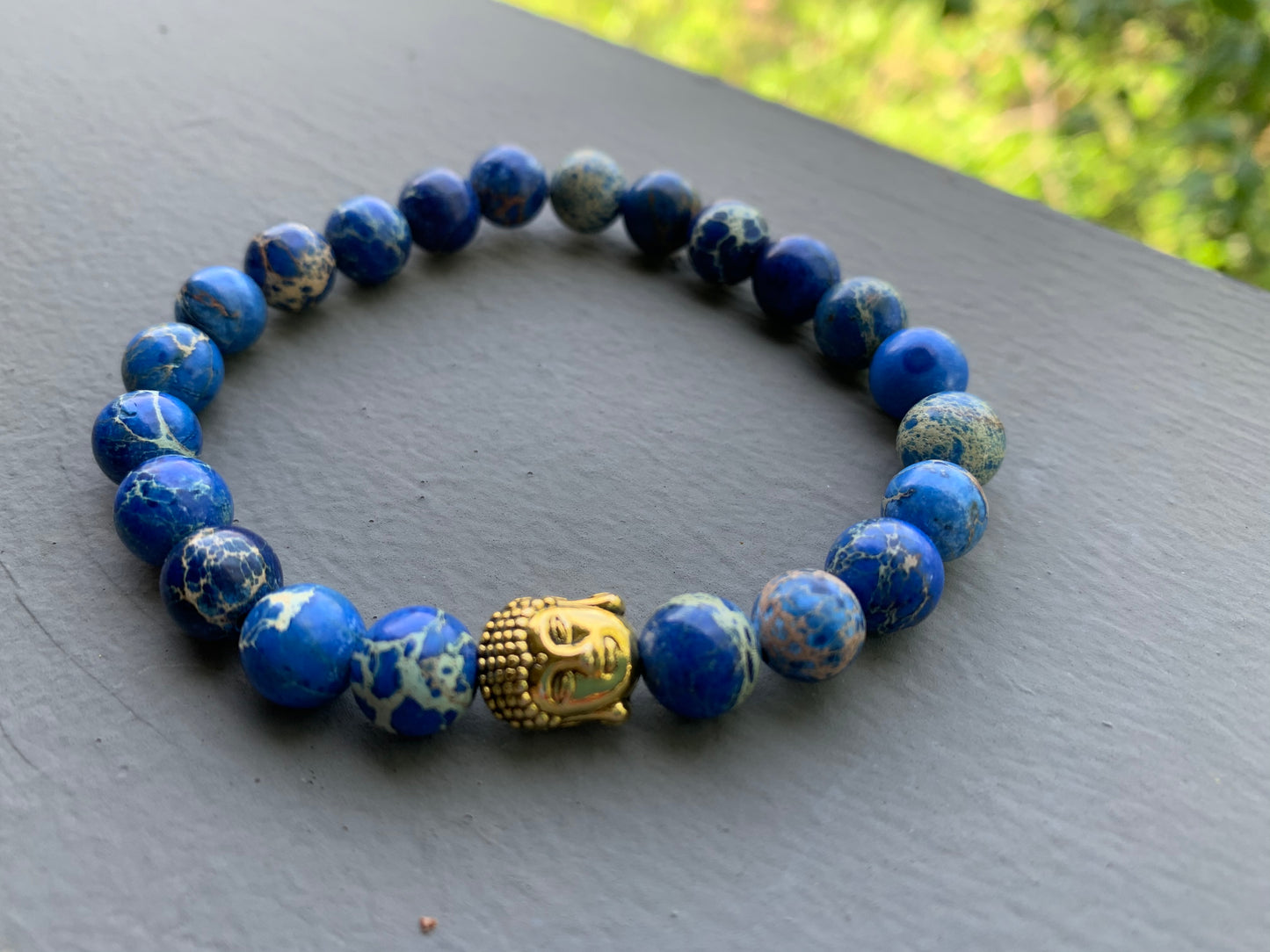 Jasper Buddha Charm Bracelet