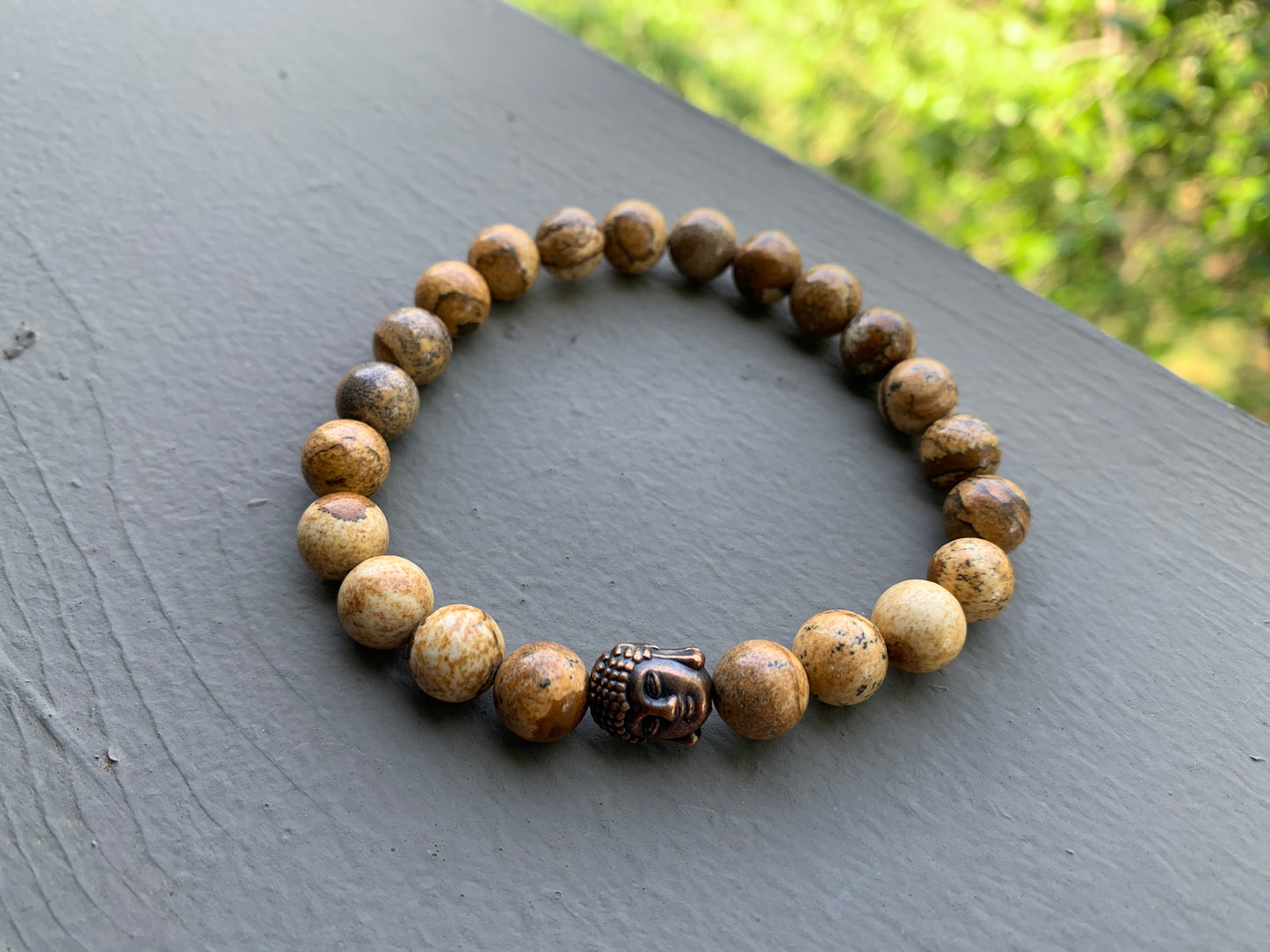 Jasper Buddha Charm Bracelet