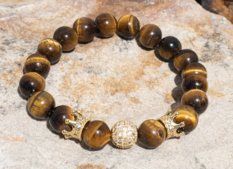 Tiger's Eye and CZ Bracelet