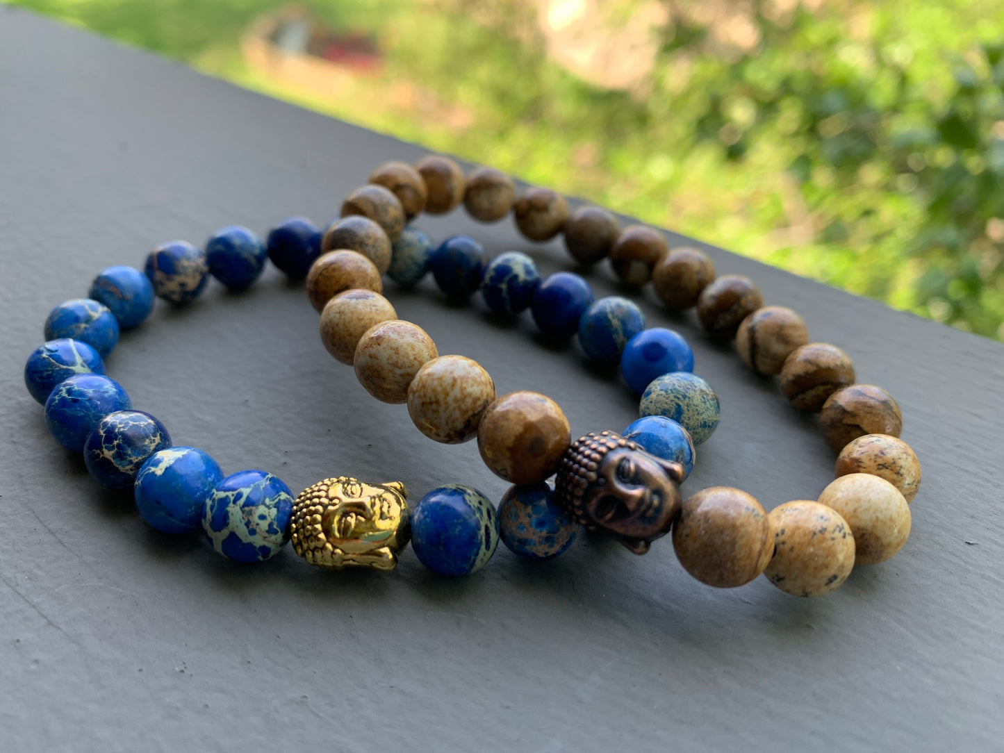 Jasper Buddha Charm Bracelet