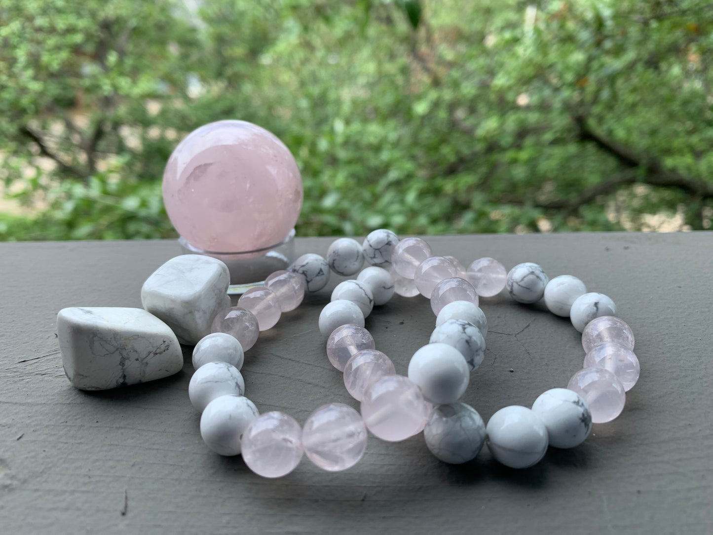 Rose Quartz and White Howlite